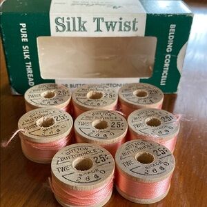 Vintage Silk Twist Buttonhole Thread Spools